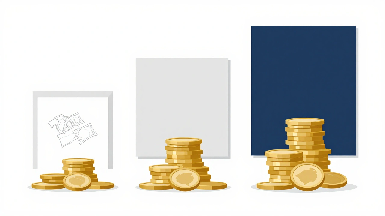 Visual representation of art price tiers and budgets