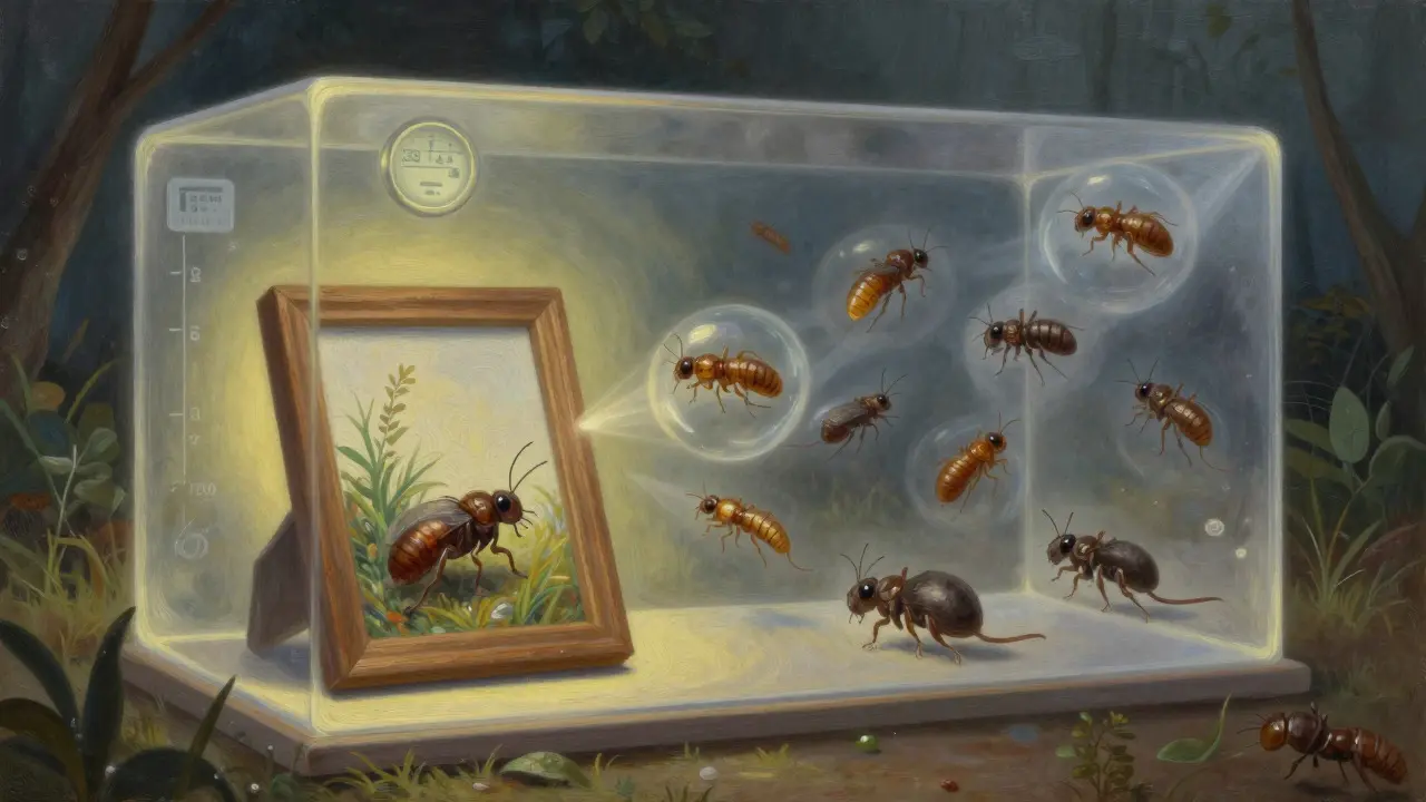 Conceptual art showing a painting protected by a glowing environmental barrier