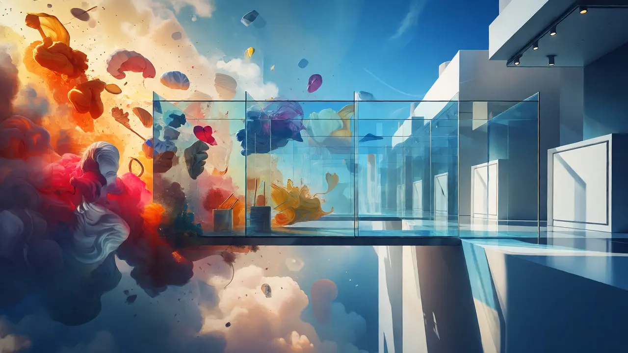 Conceptual bridge connecting creative chaos to structured gallery spaces
